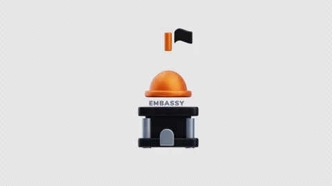 3D Animation of Embassy Stock Footage 293561462