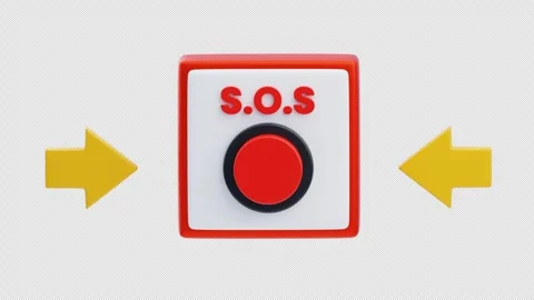 3D Animation of Emergency Button Stock Footage 309446068