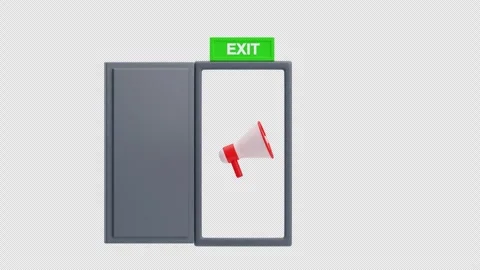 3D Animation of Emergency Exit Stock Footage 303317658