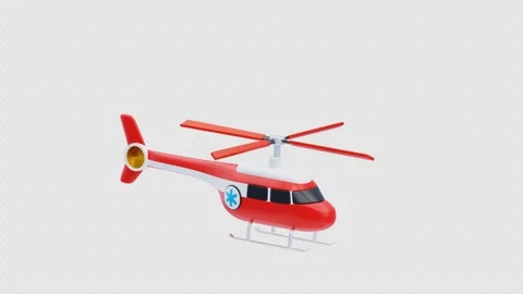 3D Animation of Emergency Helicopter Stock Footage 309446064