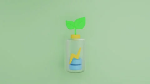 3d animation of an environmentally friendly battery Stock Footage 271620997