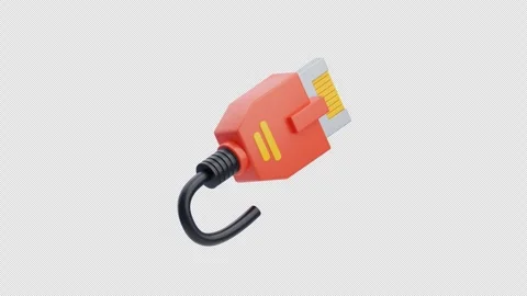 3D Animation of Ethernet Cable Video stock 306908731