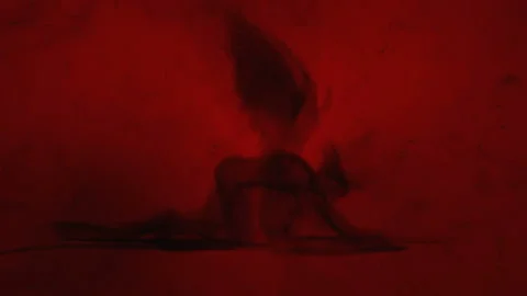 3d animation of an evil crawling creature, built from particles Stock Footage 330330895