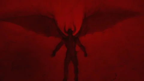 3d animation of an evil flying creature, built from particles Stock Footage 330280903