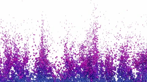 3d animation explosion of multicolored balls moving up isolated on white Stock Footage 137905736