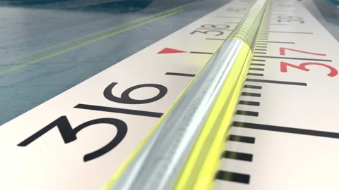 3d Animation With Extreme Close Up Thermometer Scale, Temperature is Moving Up Stock Footage 130344446