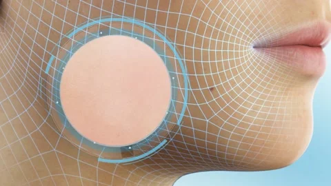 3D animation Face close-up repair effect skin dirt removal. Deep cleansing skin. Video stock 150966037