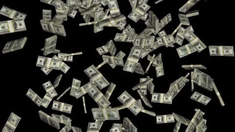 3D Animation of Falling $100 Bills – Wealth and Jackpot Concept Stock Footage 319204358