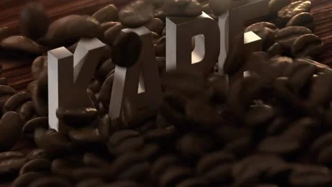 3D Animation Falling Coffee Beans on KAPE word Vidéo 201175509
