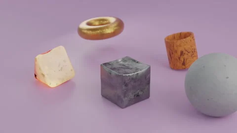 3d animation of falling objects Video stock 221402179