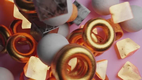 3d animation of falling objects Video stock 221402208