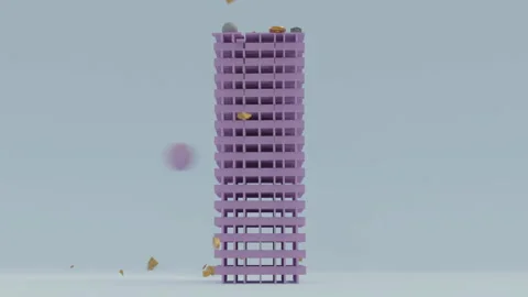 3d animation of falling objects Stock Footage 221402231