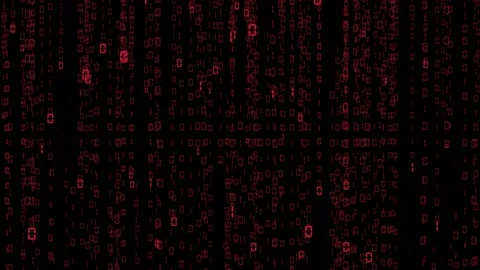 3D animation of falling red binary code on a black background Stock Footage 161793160