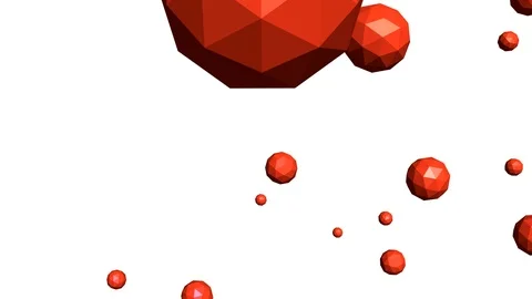 3d animation. Falling red faceted balls. 動画素材 87276472