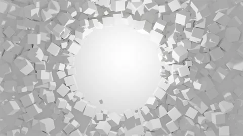 3D Animation of falling white cubes. Stock Footage 152111797