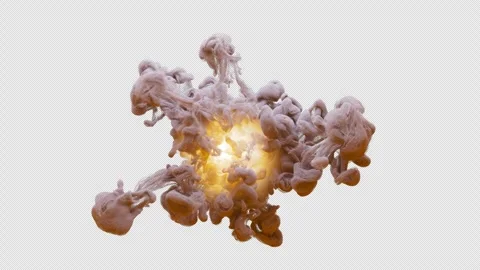 3D animation of a fantastic multicolored explosion. Alpha Channel. Stock Footage 310793979