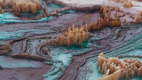 3D animation of a fantastic pattern of cubes Video stock 259187865