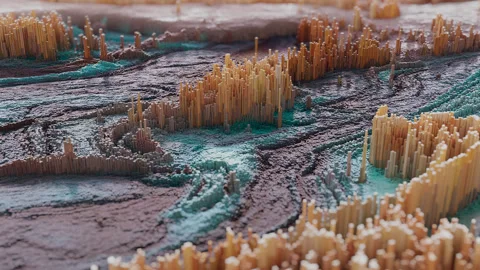 3D animation of a fantastic pattern of cubes Video stock 259187896