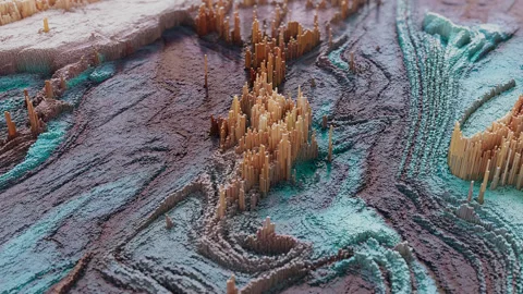 3D animation of a fantastic pattern of cubes Video stock 259188617