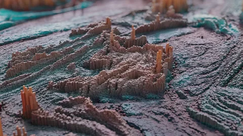 3D animation of a fantastic pattern of cubes Video stock 259188672