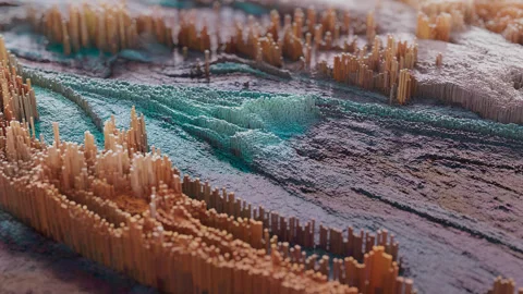 3D animation of a fantastic pattern of cubes Video stock 259189270