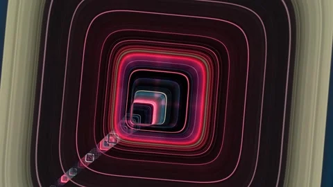3d animation of fast moving in the light tunnel made of vibrant neon lines Video stock 278471481
