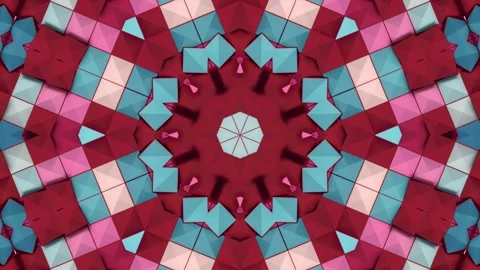 3D animation features a kaleidoscopic pattern of 3D tiles. Modern background 库存影片 330896406