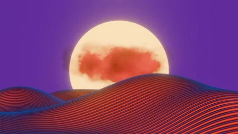 This 3D animation features a minimalist design of a retro wave landscape with Stock Footage 296901277