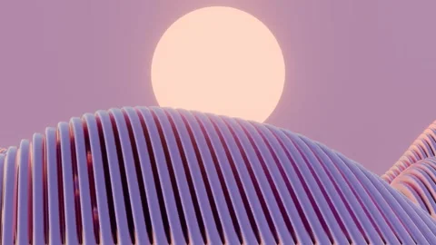 This 3D animation features a minimalist design of a retro wave landscape with Stock Footage 296901278
