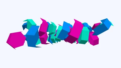 3D animation featuring a chaotic swarm of vibrant magenta Stock Footage 337859232