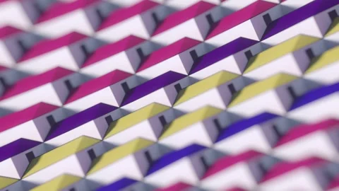 A 3D animation featuring color-changing houses. An abstract background Stock Footage 327642311