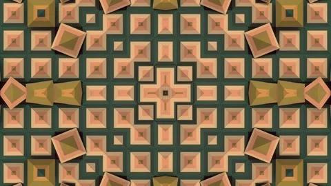 3D animation featuring a symmetrical pattern of three-dimensional pyramids 库存影片 330896333