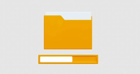 3D animation. File upload icon. Opening files, unpacking from a folder. 動画素材 266302982