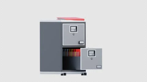 3D Animation of Filling Cabinet Stock Footage 296589448