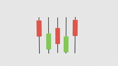 3d animation financial data through five candlestick figures, highlighting .. Stock Footage 310079431