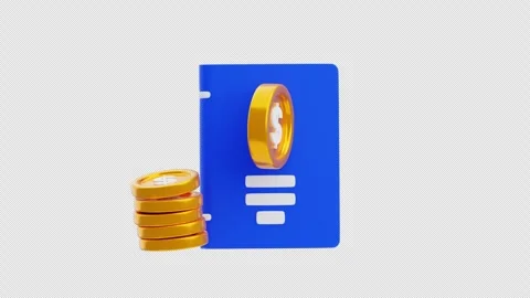 3D Animation of Financial Learning with Notebook Stock Footage 311305956