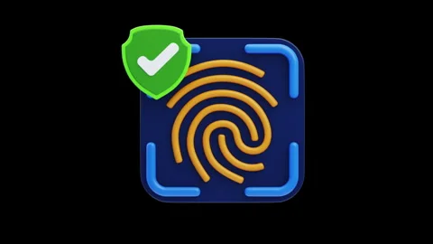 3D Animation of Fingerprint Security on Alpha Channel Stock Footage 287073747