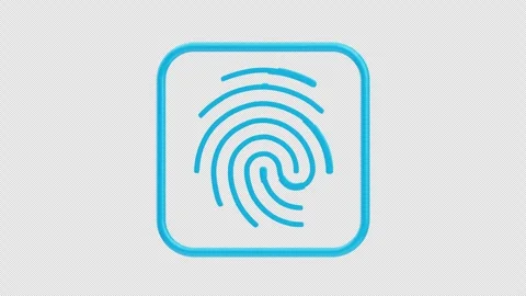 3d animation of fingerprint security icon Stock Footage 317596397