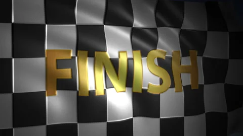 3D Animation of Finish Flag Waving.  Seamless Loops Stock Footage 239233101