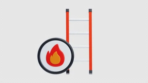 3D Animation of Fire Ladder Stock Footage 309447832
