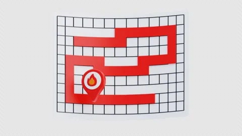3D Animation of Fire Map Stock Footage 309447871