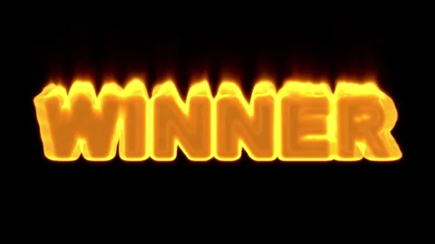 3D animation of fire word - winner. Stock Footage 265470727