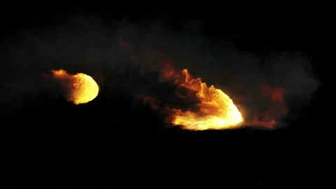 3d Animation of fireballs hitting the ground 库存影片 233414438