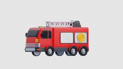 3D Animation of Firefighter Car Stock Footage 303318773