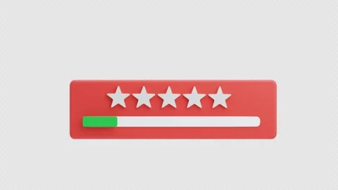 3D Animation of Five Star Rating Review Stock Footage 310361665