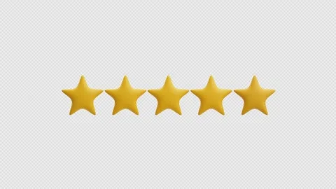3D Animation of Five Star Rating Stock Footage 310361687