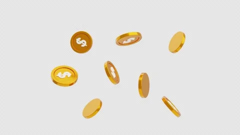 3D Animation of Floating Dollar Coins Stock Footage 297334413