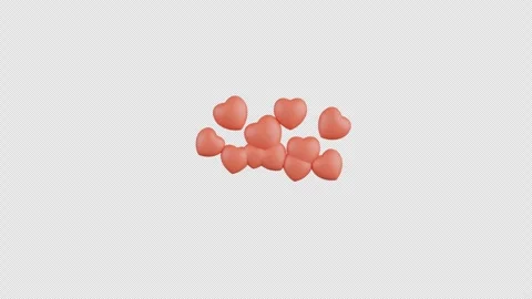 3D Animation of Floating Red Hearts Stock Footage 293453587