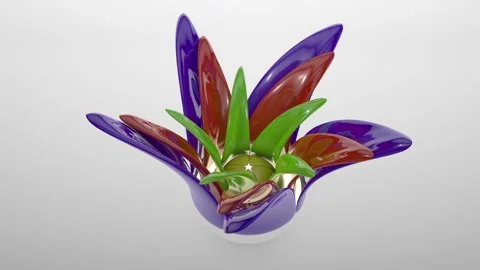 3d animation of a flower dissolving multi-colored petals. Stock Footage 86275678