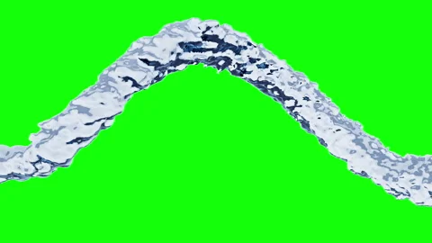 3d animation flowing stream water isolated on green chroma key. Stock Footage 273704453